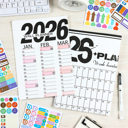 2026 Daily Wall Planner Full Year to View Calendar Home Office School