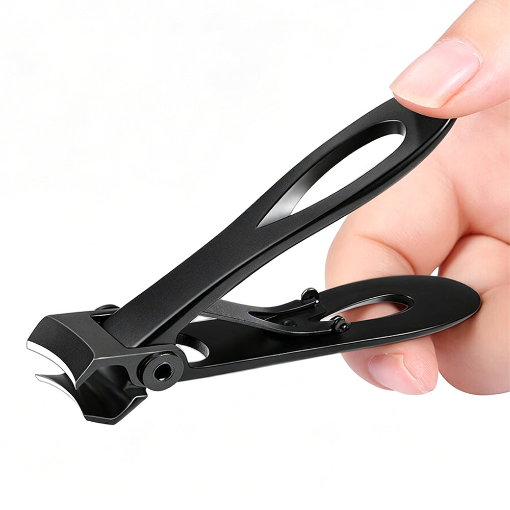 Wide Jaw Nail Clipper Strong Stainless Steel Toenail Cutter for Thick Nails-Black