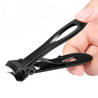Wide Jaw Nail Clipper Strong Stainless Steel Toenail Cutter for Thick Nails-Black