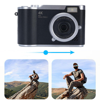 HD 1080P Retro Digital Camera with 2.4-inch Flip Screen for Photos & Video Black