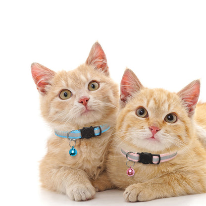 12 Pcs Reflective Cat Collar Kitten Safety Collar with Bell and ID Tags
