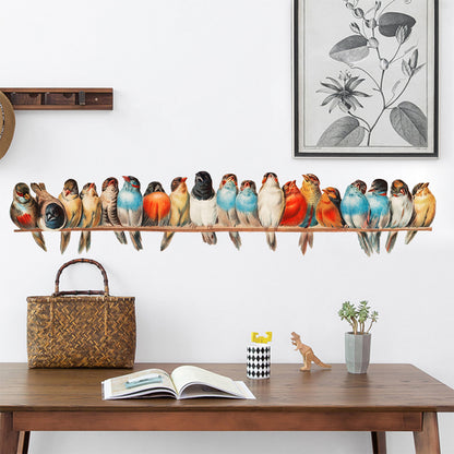 2 Sets of 19Pcs PVC Birds Wall Stickers for Living Room Classroom