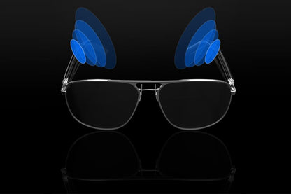 Smart Bluetooth Sunglasses Built-in Open Ear Music and Speaker for Men and Women -Black