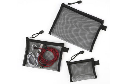 8 Piece Black Mesh Travel Organizer Bag Set in 4 Sizes
