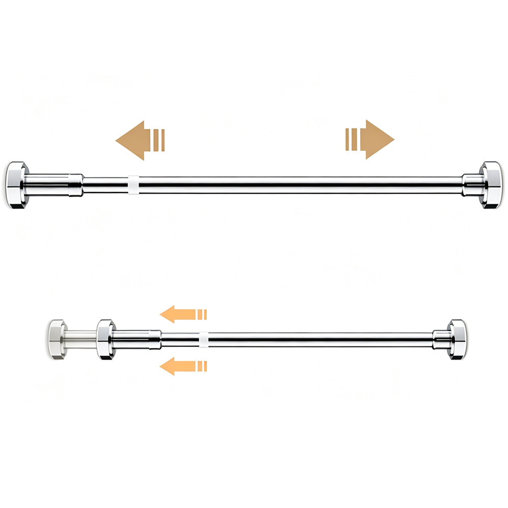 Extendable Curtain Shower Closet Pole-Silver