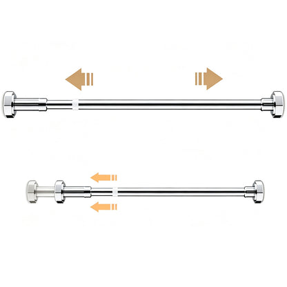 Extendable Curtain Shower Closet Pole-Silver