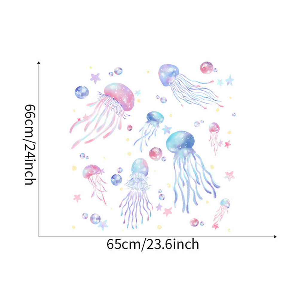 Jellyfish Wall Stickers Ocean Underwater Wall Decals Girls Bedroom Wall Decor