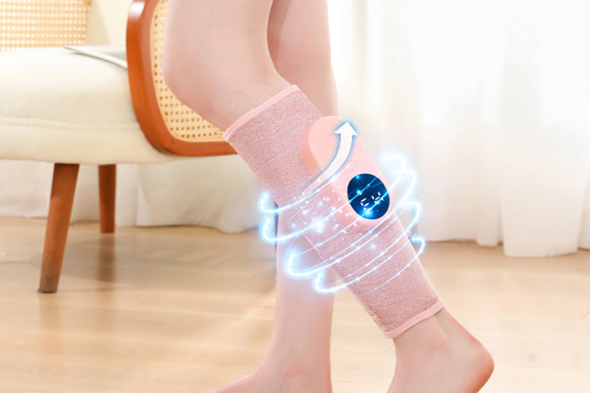 2Pcs Leg Massager Muscles Relax Heated Air Compression Foot Massage for Calf Blood Circulation-Pink