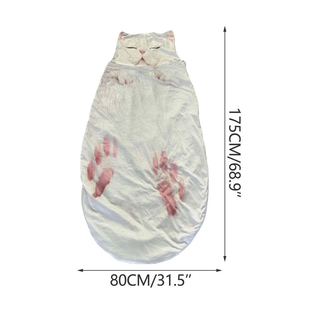 Cat Sleeping Bag Wearable Blanket for Camping Sleepovers Home Lounging Style1
