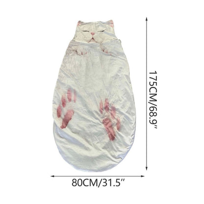 Cat Sleeping Bag Wearable Blanket for Camping Sleepovers Home Lounging Style1