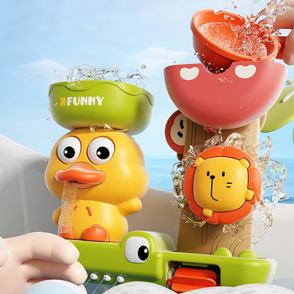 Animal Suction Waterfall Bath Toy Water Wheel for Boys Girls