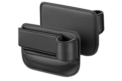 2Pcs Auto Seat Gap Filler Organizer Seat Gap Storage Box with Cup Holders for Phone
