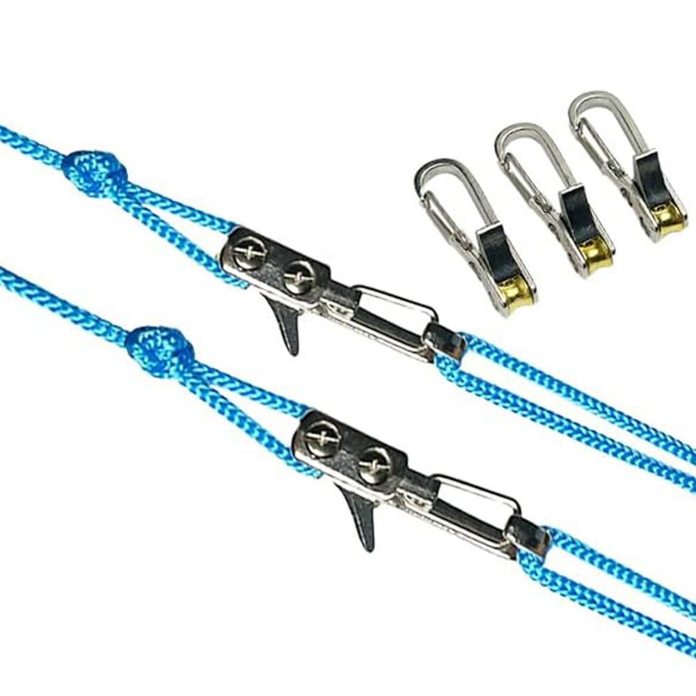 6 piece Guyline Tightener Camping Rope Lock Set-Blue
