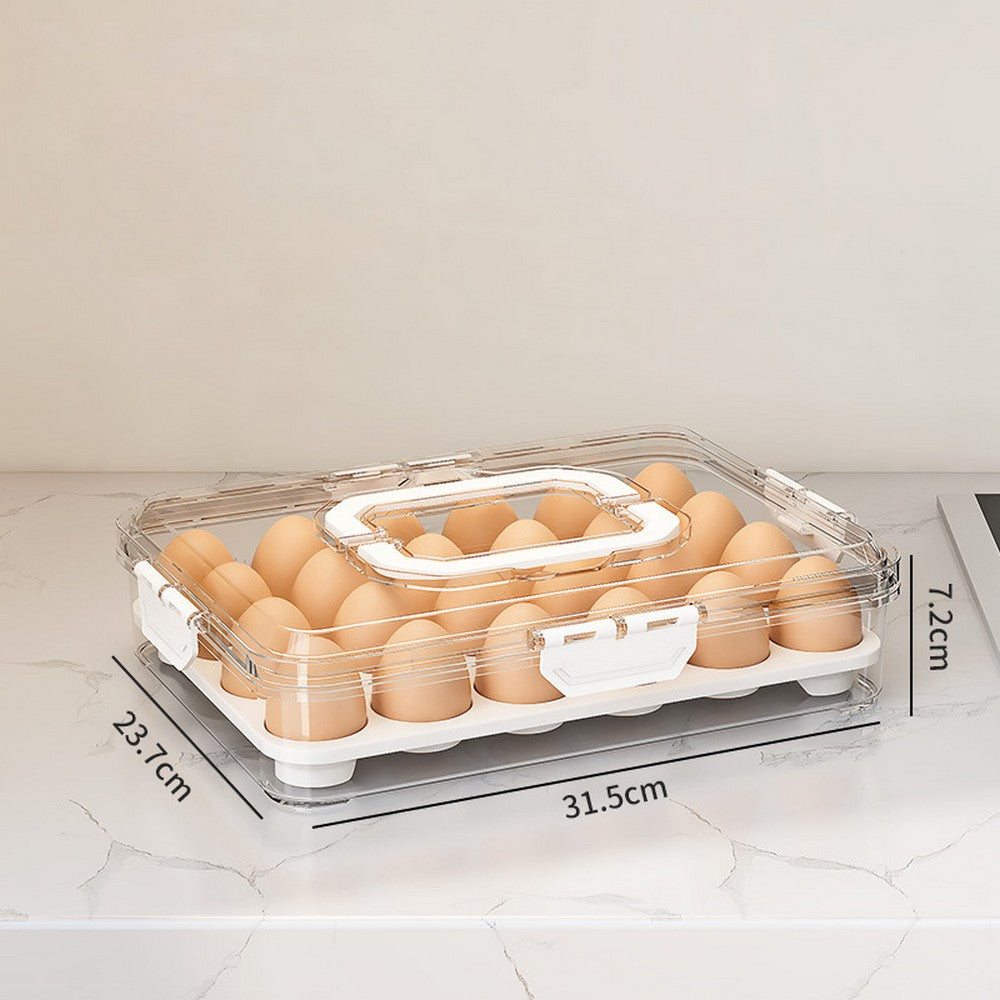 Deviled Egg Containers with Lid and Handle Stackable Egg Tray for Fridge