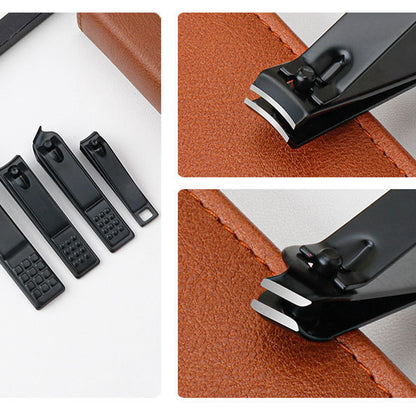26Pcs Stainless Steel Nail Clipper Set Manicure Pedicure Kit Leather Case-Brown