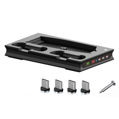For PS5 Stand Cooling Fan with Dual Controller Charging Station Black