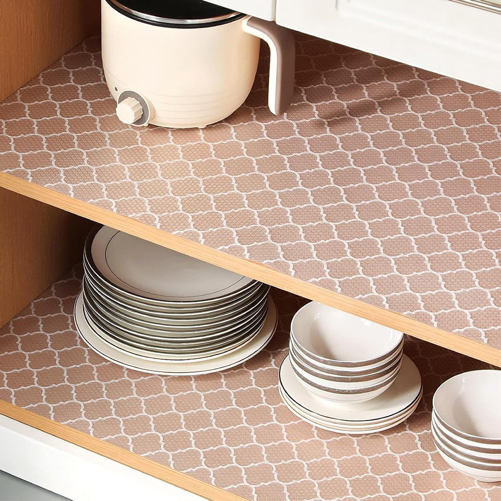 Thick Waterproof Shelf Liner for Kitchen Cabinets Refrigerator & Vanity Drawers Style 1