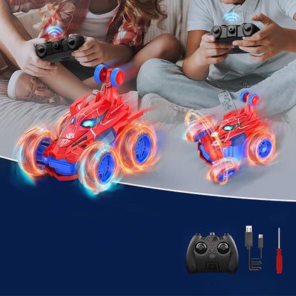 Remote Control Spiderman Car with 360 Flips ââ‚?Kids RC Toy