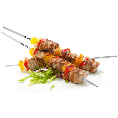 20 Pack 304 Stainless Steel BBQ Skewers -Flat Wide