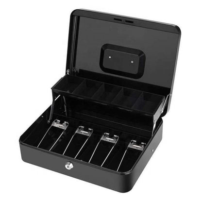Locking Cash Box with Lock Money Box with Cash Tray