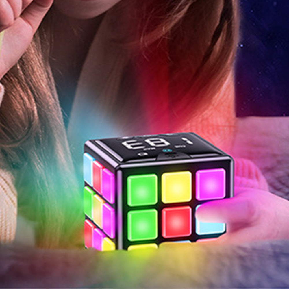 Rechargeable Handheld Game Cube with 15 Fun Brain & Memory Games Score Screen for Kids & Teens