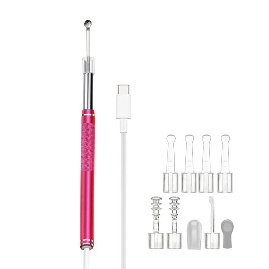 Ear Wax Removal Endoscope Earwax Remover Tool Ear Camera Ear Otoscope with 6 LED Lights -Red