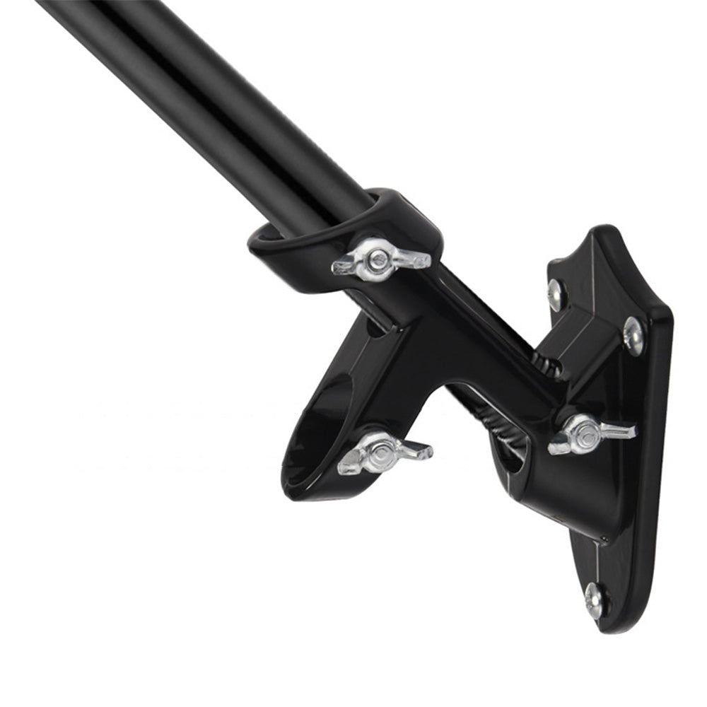 Flag Pole Kit with Rotating Flag Pole Rings and Two-Position Bracket-Black