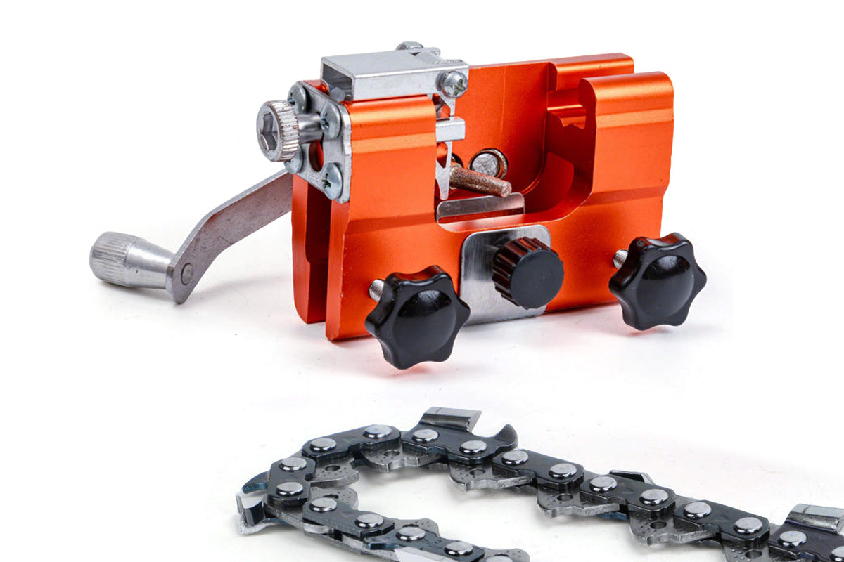 Hand Crank Chain Sharpening Tool With 3 Grinding Heads