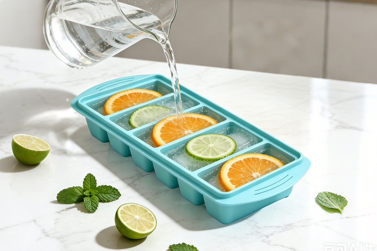 3 Pack Silicone Freezer Trays with Lids - Blue