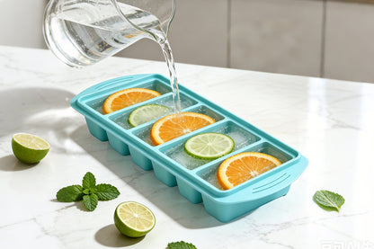 3 Pack Silicone Freezer Trays with Lids - Blue