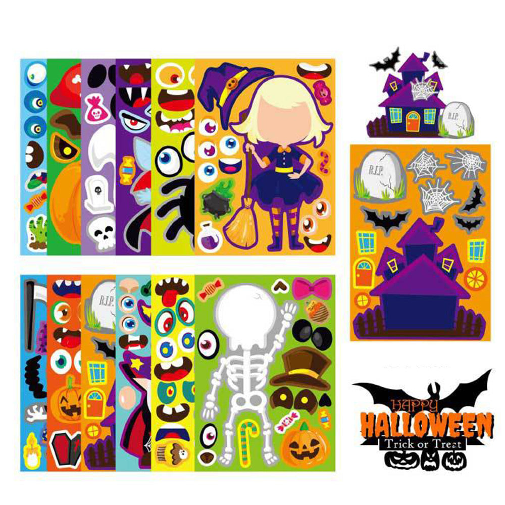 24 Pack Halloween Stickers in 12 Designs for Party Games