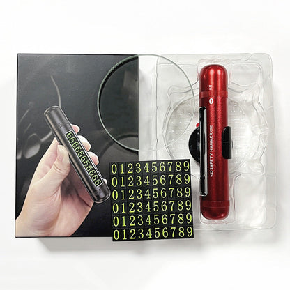 3-in-1 Car Safety Hammer ââ‚?Window Breaker  Seatbelt Cutter & Parking Sign Red
