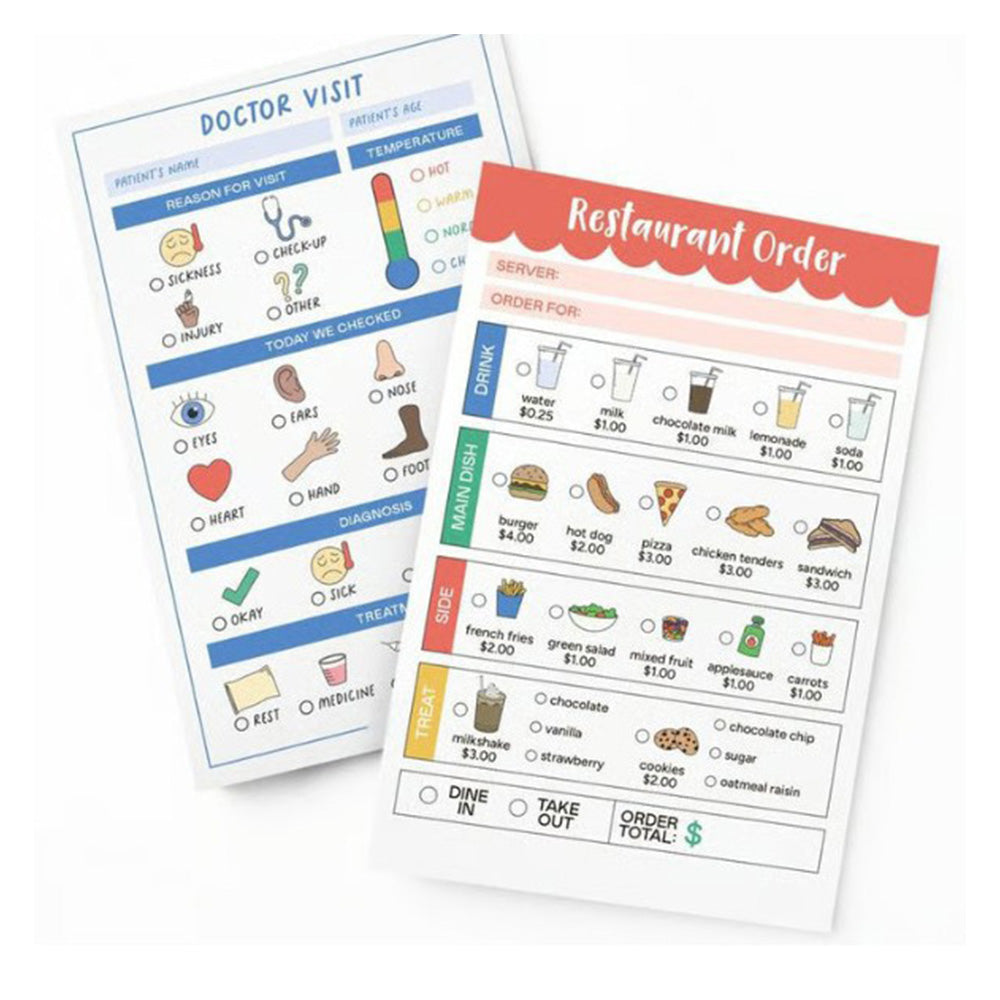 8 Theme Pretend Play Notepads Imaginative Play Notebooks