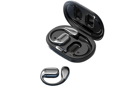 Bluetooth 5.4 Headphones TWS HiFi Stereo Earbuds Over Ear Ear Buds IP6 Waterproof Wireless Earphones LED Display Headset for Gym-Black