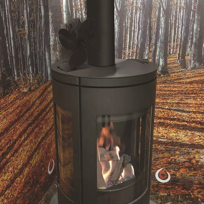 Heat Powered Fireplace Fan Eco-Friendly Stove Fan with Thermometer