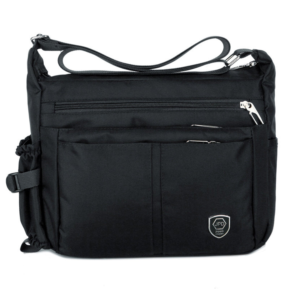 Water-Resistant Messenger Bag for Men Lightweight Travel Crossbody Sling Bag-Black