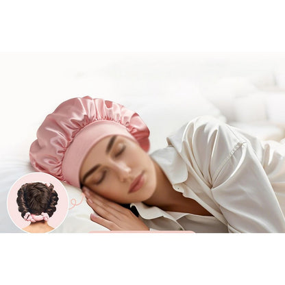 Heatless Curls Overnight 2 Sizes of Soft Hair Rollers with Scrunchies and Clips-Pink