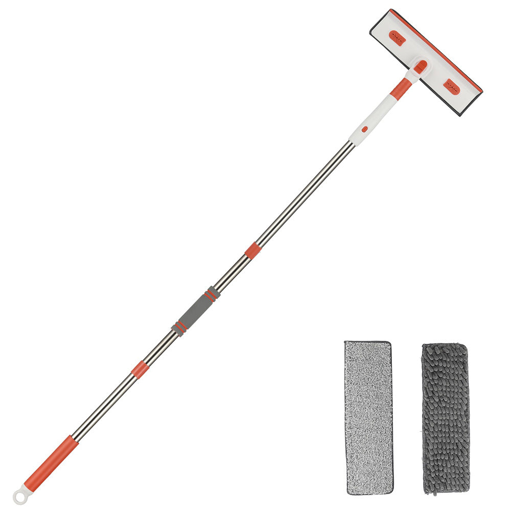 4-in-1 Rotatable Window Cleaning Kit with Extension Pole & Bendable Head