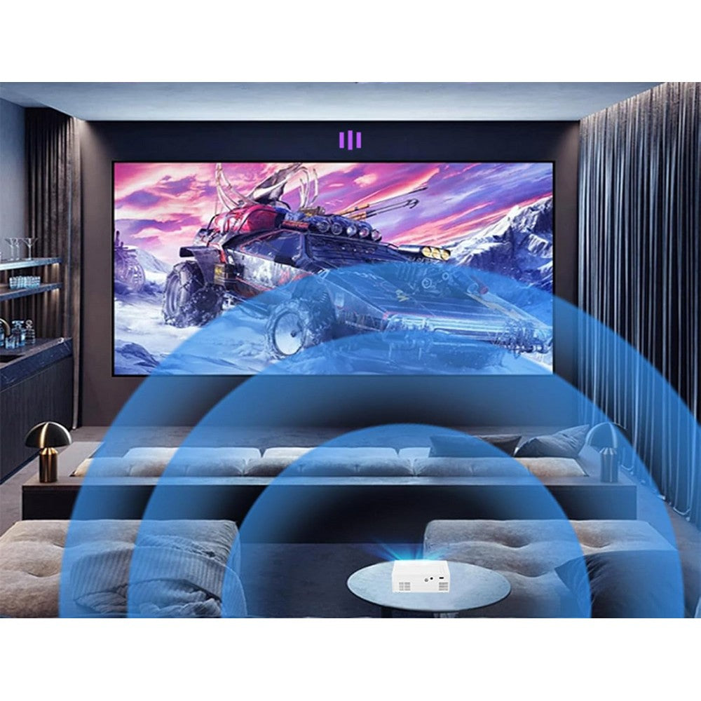 1080P Mini Projector Full HD Portable Video Projector Home Theater Movie-White