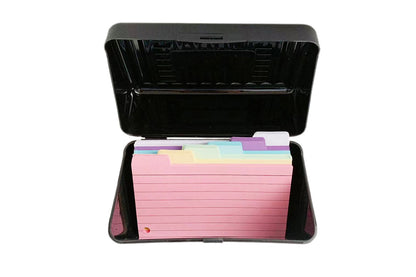 Ruled Index Card Box Set Index Cards Organizer Box -Black