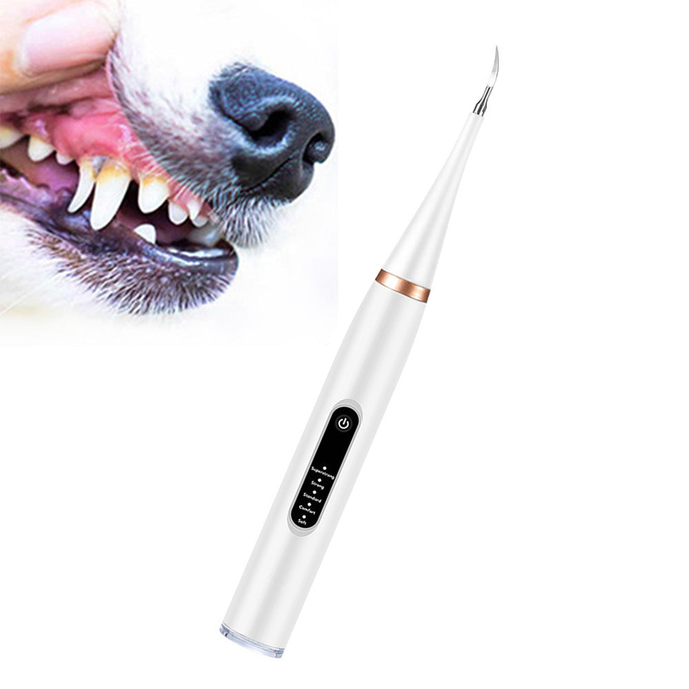 5-Mode Dog Teeth Cleaning Kit Ultrasonic Plaque and Tartar Remover with Light Pet Teeth Cleaner White
