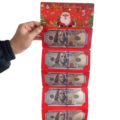 10-Slot Foldable Christmas Red Envelope Holder with Gold Foil Stamping ¨C Holiday Money Gift Envelope Organizer Red