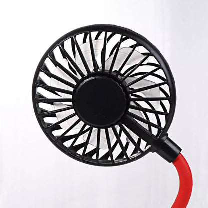 Portable Clip On Lighting Fan Travel USB Rechargeable Desk Pram Car Cooling Fan Black