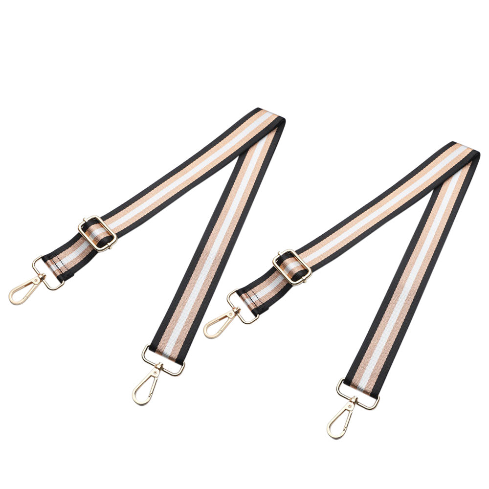 2PCS Adjustable Canvas Bag Strap with Metal Buckle for Crossbody Bags