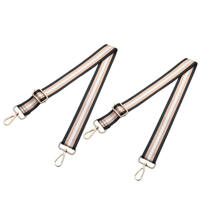 2PCS Adjustable Canvas Bag Strap with Metal Buckle for Crossbody Bags