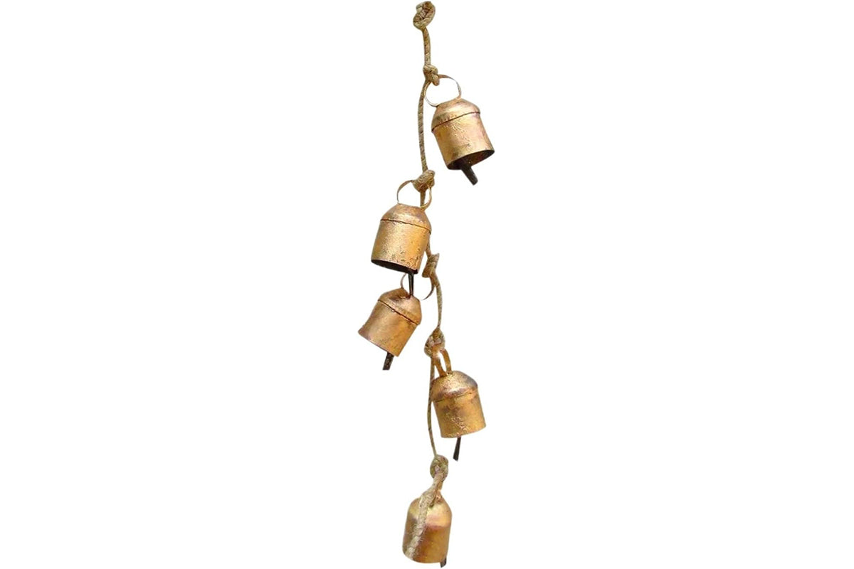 Rustic Golden Christmas Bell Ornaments Farmhouse Christmas Tree Decor