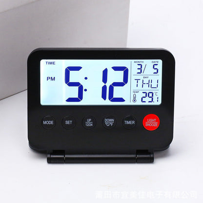 Smart Digital Alarm Clock with Temperature Display Snooze Function and LED Backlight Black