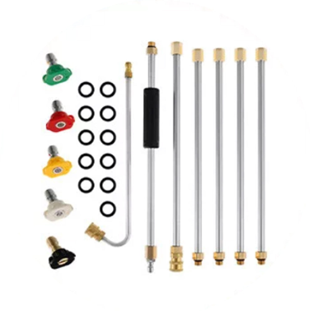 Pressure Washer Extension Wand Kit Replacement Cleaning Tools with 5 Nozzle Tips Roof Window Washing Accessories