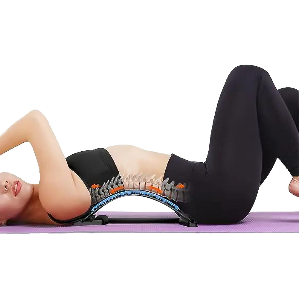 Four-Level Back Support Stretcher Back Massager Lumbar Back Support Stretcher Blue