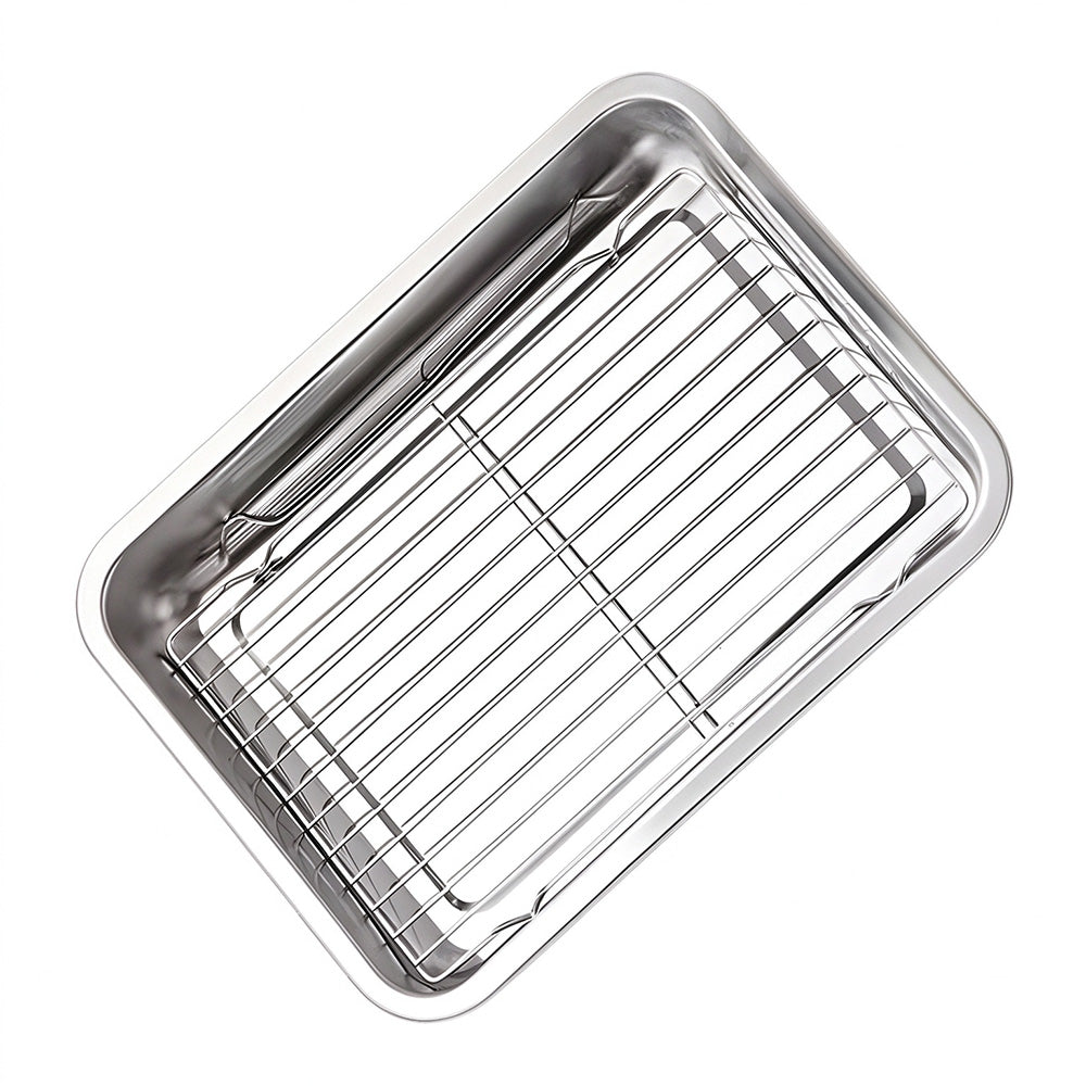 Stainless Steel Crisper Pan and Rack Set for Oven Baking Grilling and Draining